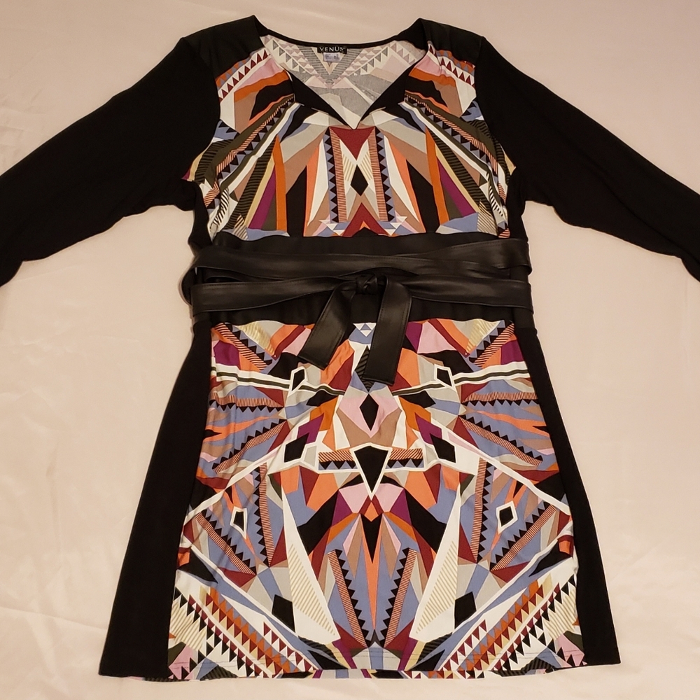 Venus Black Print Dress